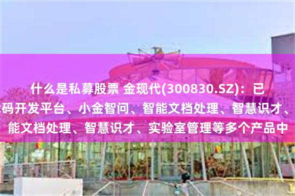 什么是私募股票 金现代(300830.SZ)：已将AI技术应用于骑兵低代码开发平台、小金智问、智能文档处理、智慧识才、实验室管理等多个产品中