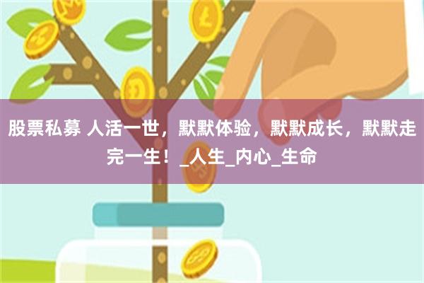 股票私募 人活一世，默默体验，默默成长，默默走完一生！_人生_内心_生命