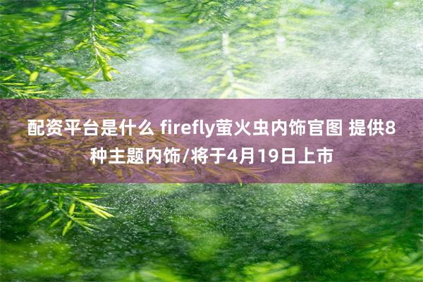 配资平台是什么 firefly萤火虫内饰官图 提供8种主题内饰/将于4月19日上市