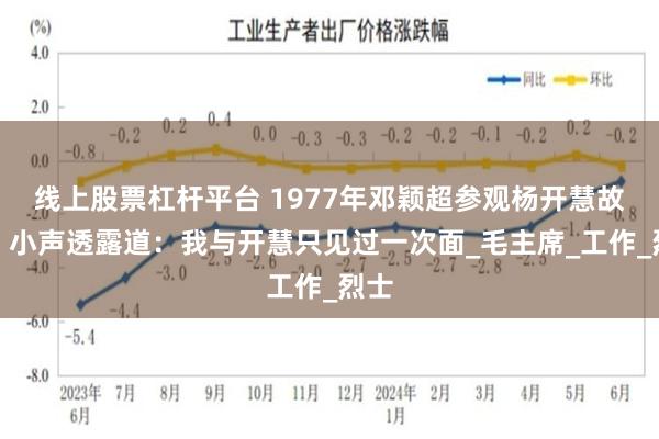 线上股票杠杆平台 1977年邓颖超参观杨开慧故居，小声透露道：我与开慧只见过一次面_毛主席_工作_烈士